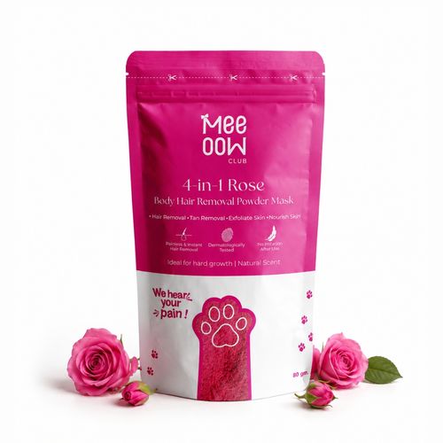 Meeoow Club 4-in-1 Rose Body Hair Removal Powder Mask (80 gm)