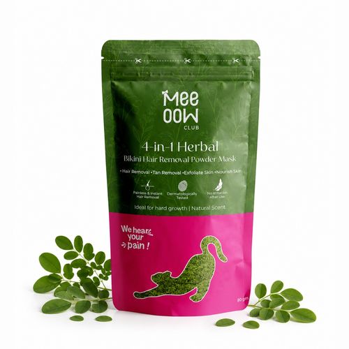 Meeoow Club 4-in-1 Herbal Bikini Hair Removal Powder Mask (80 gm)