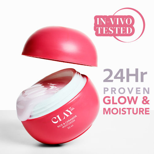 ClayCo Rice & Ceramide Moisturiser With Exosomes, Vitamin B12 & CICA For Barrier Repair & Glow (50 ml)