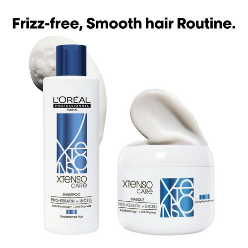 L'Oreal Professionnel Xtenso Care Shampoo + With Combo of Xtenso Care Mask | With Pro-Keratin and Incell | For Salon Straightened Hair (250 ml + 250 gm)Combo of 2