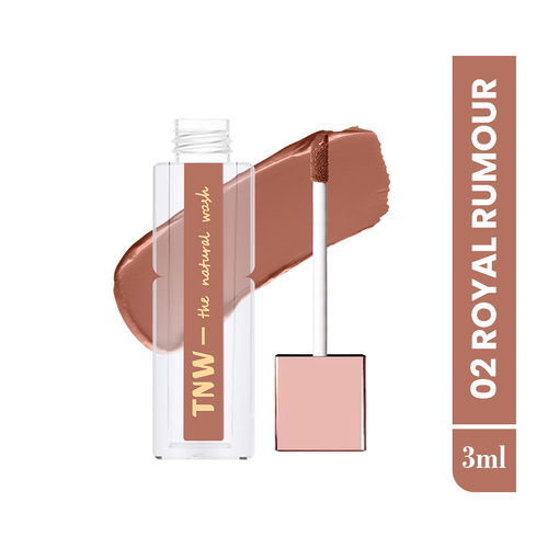 TNW The Natural Wash Comfy Matte Liquid Lipstick | 02 Royal Rumour | Weightless, Hydrating & Long-Wear | Mocha Brown Tone | Shea Butter, Hyaluronic Acid & Jojoba Oil | Paraben-Free | 3 ml