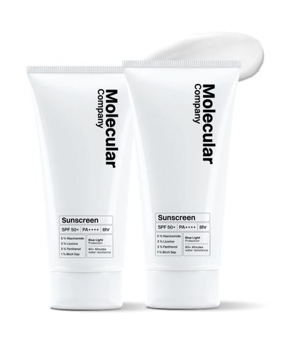 Molecular Company | SPF 50+ Pa++++ |Moisturising Gel Sunscreen For Oily Dry Sensitive Combination Dull Acne Prone Skin| 50 gm (Pack of 2)