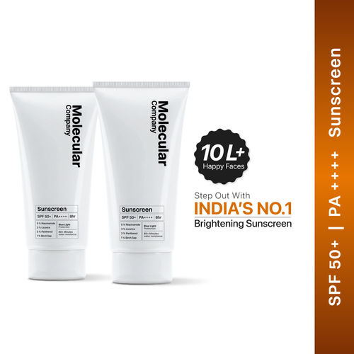 Molecular Company | SPF 50+ Pa++++ |Moisturising Gel Sunscreen For Oily Dry Sensitive Combination Dull Acne Prone Skin| 50 gm (Pack of 2)