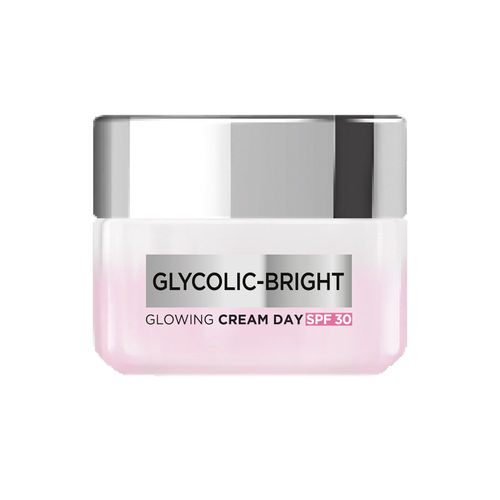 Loreal Paris Glycolic Bright Day Cream with SPF 30, 15 ml | Skin Brightening & Visibly Minimizes Spots For Even Glowing Skin