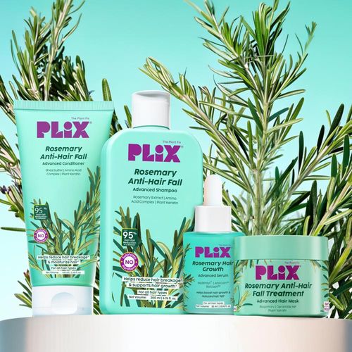 PLIX Rosemary Hair Growth Kit | Shampoo (200 ml) + Serum (25 ml) + Conditioner (100 ml) + Hair Mask (90 gm)| Rosemary Extract, Redensyl, AnaGain & Baicapil | Hair Fall Care Routine (Combo of 4)