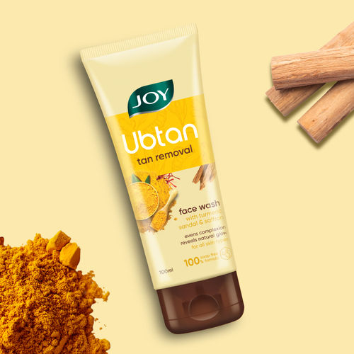 Joy Ubtan Tan Removal Face Wash (100 ml) Enriched with Turmeric Sandal & Saffron | Suitable for All Skin Types