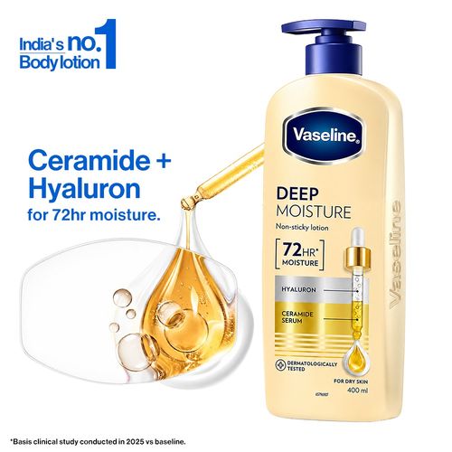 Vaseline Deep Moisture Body Lotion with Ceramide Hyaluron | 10X More Moisture | For Dry Skin | (400 ml)