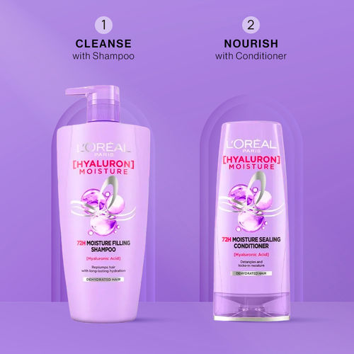 L'Oreal Paris Hyaluron Moisture Hair Care Duo 3 (Hyaluron Moisture 72H Moisture Shampoo (1 L) Hyaluron Moisture 72H Moisture Conditioner (175 ml)