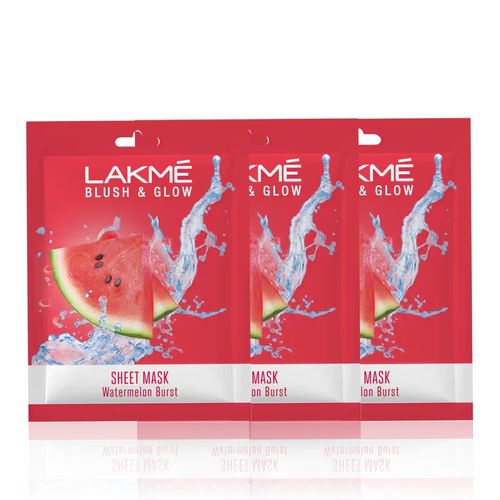 Lakme Blush & Glow Watermelon Sheet Mask 25 ml (Pack of 3)