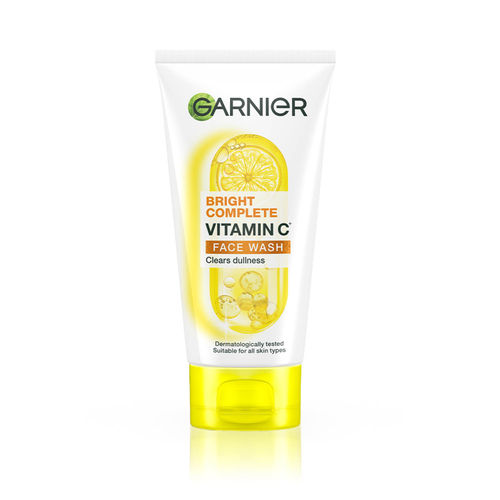 Garnier Skin Naturals Bright Complete Vitamin C Face Wash - Vitamin C Face Wash For Brighter and Glowing Skin - Daily Cleanser Suitable For all Skin Types, 150 gm