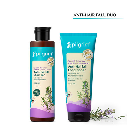 Pilgrim Spanish Rosemary & Biotin Anti-Hairfall Shampoo & Conditioner Duo upto 95% Stronger Hair, (Combo of 2)