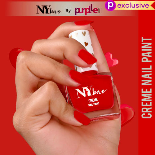 NY Bae Creme Nail Paint - Coral Peach 35 (10 ml) | Purple | Rich Pigment | Chip-proof | Full Coverage | Travel Friendly | Vegan