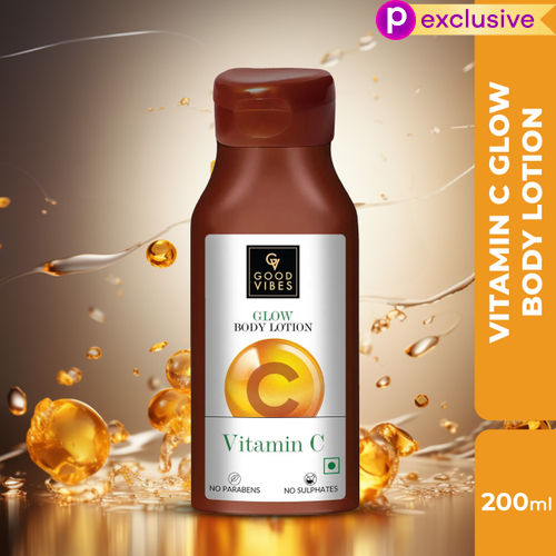 Good Vibes Vitamin C Glow Body Lotion | Nourishing, Brightening, Softening | Vegan, No Parabens, No Sulphates, No Animal Testing (200 ml)