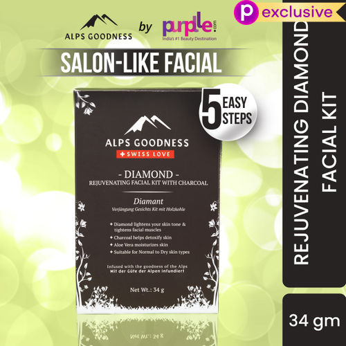 Alps Goodness Diamond Rejuvenating Facial Kit with Charcoal (34 gm)
