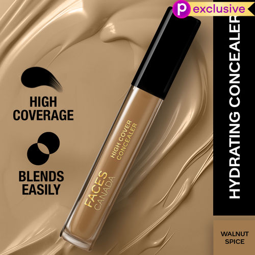 FACES CANADA High Cover Concealer - Walnut Spice 05, 4 ml | Natural Finish Liquid Concealer | Blends Easily | Covers Spots, Blemishes & Dark Circles | Shea Butter & Vitamin E