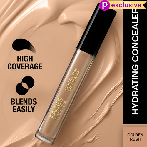 FACES CANADA High Cover Concealer - Golden Rush 06, 4 ml | Natural Finish Liquid Concealer | Blends Easily | Covers Spots, Blemishes & Dark Circles | Shea Butter & Vitamin E