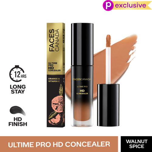 FACES CANADA Ultime Pro HD Liquid Concealer - Walnut Spice 05, 3.8 ml | Natural Matte Finish | 12HR Long Stay | Covers Dark Circles, Puffiness, Blemishes | Blends Easily | Orange & Vitamin C Enriched