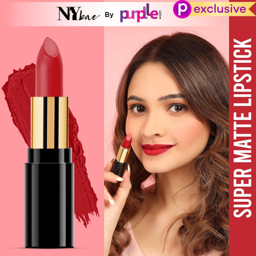 NY Bae Super Matte Lipstick - Fabulous Fienman 9 (4.2 gm) | Red | Loaded With Vitamin E | Rich Colour | Long lasting | Smudgeproof | Vegan