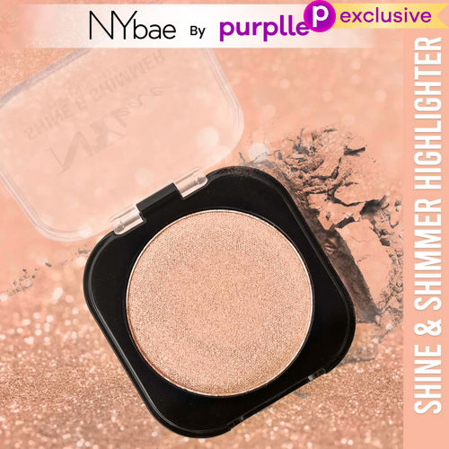 NY Bae Shine & Shimmer Highlighter - Rustic Rose Gold 3 (5 gm) | Rose Gold | Rich Colour | Super Blendable | Multipurpose | Travel Friendly