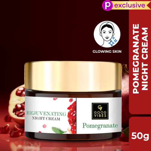 Good Vibes Pomegranate Rejuvenating Night Cream | Lightening, Anti-Ageing | No Parabens, No Sulphates, No Mineral Oil, No Animal Testing (50 gm)