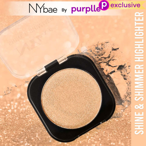 NY Bae Shine & Shimmer Highlighter - Glow Gold 2 (5 gm) | Gold | Rich Colour | Super Blendable | Multipurpose | Travel Friendly