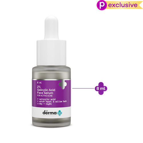 The Derma Co. 2% Salicylic Acid Face Serum with Witch Hazel & Willow Bark For Active Acne 8 ml