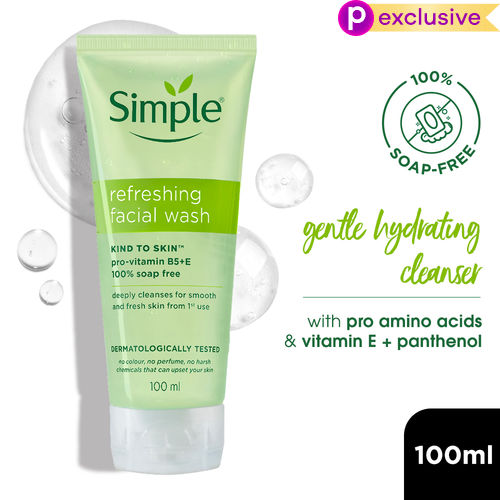 Simple Kind To Skin Refreshing Face Wash (100 ml) |&nbsp;For All Skin Types&nbsp;| No Soap, No Added Perfume, No Harsh Chemicals, No Artificial Color, No Alcohol and No Parabens