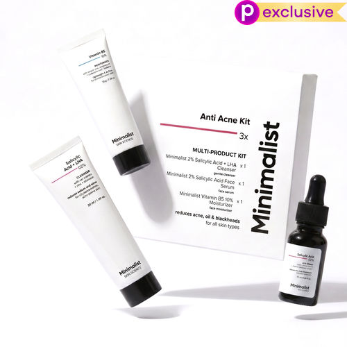 Minimalist Anti Acne Skin Kit (2% Salicylic Acid + LHA Cleanser 30 ml + 2% Salicylic Acid Face Serum 10 ml + Vitamin B5 10% Moisturizer 30 gm) (70 ml)