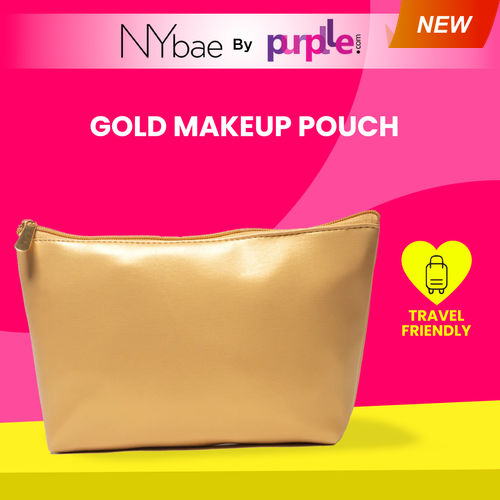 NY Bae Gold Makeup Pouch