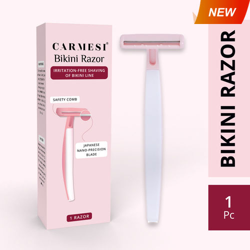 Carmesi Bikini Razor for Women (Pack of 1) | For Irritation-Free Shaving of Bikini Line | Japanese Nano-Precision Blade & Safety Comb | No Cuts | Safe & Hygienic