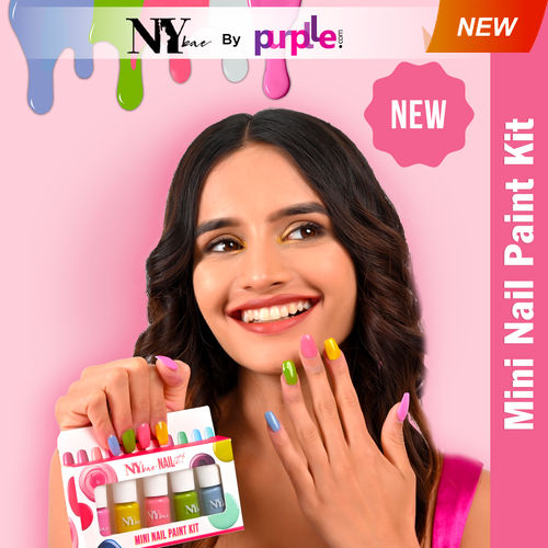 NY Bae Nail It Mini Nail Paint Kit - Bright Hues 04 (5 x 3 ml) | Highly Pigmented | Glossy Finish | Chip-Free | Travel-Friendly Nail Polish Set