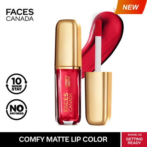 FACES CANADA Comfy Matte Liquid Lipstick - Getting Ready 02, 1.2 ml | Comfortable 10HR Longstay | Intense Matte Color | Almond Oil & Vitamin E Infused | Super Smooth | No Dryness | No Alcohol