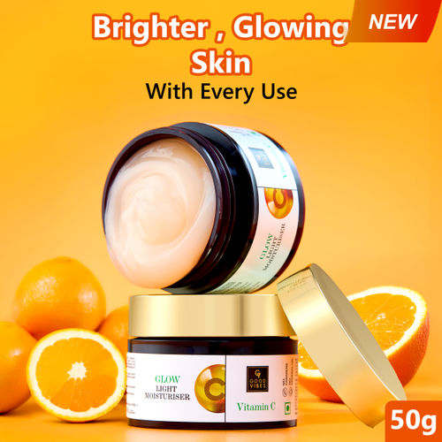 Good Vibes Glow Light Moisturiser - Vitamin C | Light weight, Oil free (50 gm)