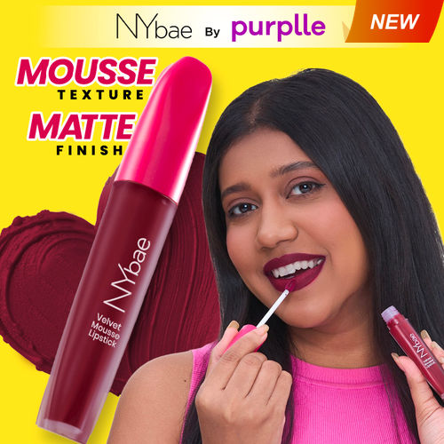 NY Bae Velvet Mousse Liquid Lipstick - Badass Berry 02 (6.5 ml) | Velvet Matte Finish | Transferproof | Smudgeproof | Ultra Light | Smooth | Moisturising Plum Lipstick