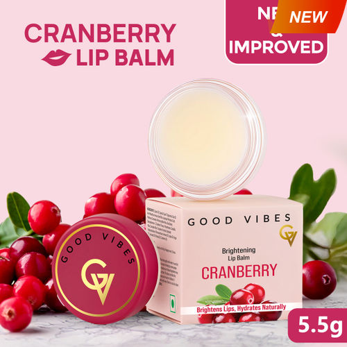 Good Vibes Cranberry Brightening Lip Balm | New & Improved| Ideal for Chapped & Pigmented lips | Brightens lips (5.5 gm)