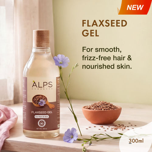 Alps Goodness Flaxseed Gel (300 ml) | For Hair & Skin | Frizz-Control | Smoothening | Moisture Rich | Soft Long Hair