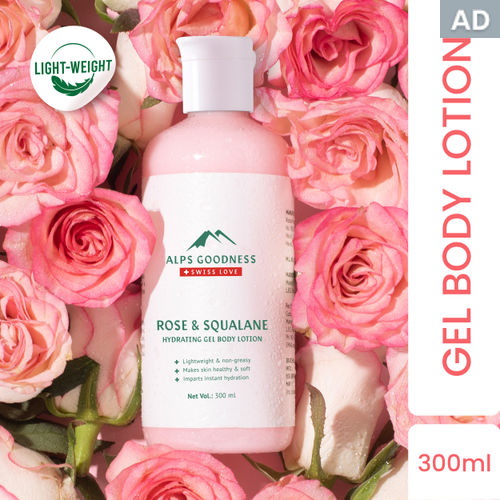 Alps Goodness Rose & Squalane Hydrating Gel Body Lotion (300 ml) |Top Rated Best Body Lotion | Lightweight | Sulphates FreeA Paraben Free & Cruelty Free | Vegan
