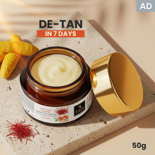 Good Vibes Ubtan De-tan Glow Light Day Cream with Power of Serum | Oil free, Tan free, Depigmentation (50 gm)