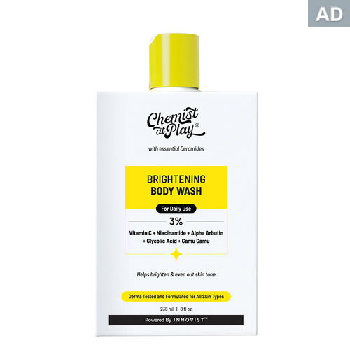 Chemist At Play Brightening Body Wash WithA 3%A Vitamin C + Niacinamide + Hyaluronic Acid For Dry Skin 236 ml