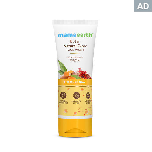 Mamaearth Ubtan Natural Face Wash For All skin type With Turmeric & Saffron For Tan Removal And Skin Brightening (100 ml)