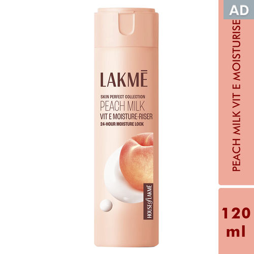 Lakme Peach Milk Vit E Light- Weight & Non-Sticky Moisturizer with 24 Hours Lock |Enriched With Vitamin E |Improves Skin Texture |120 ml