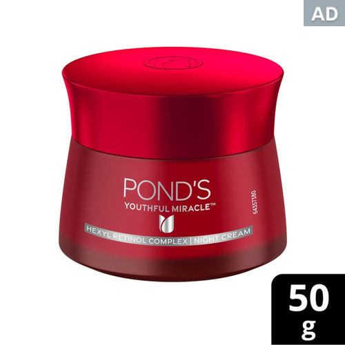 Ponds Youthful Miracle Glow Night Cream | For Anti Ageing | Fades Spots | Boost Radiance | 50 gm