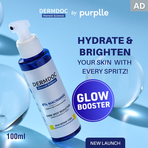 DERMDOC by Purplle 4% Niacinamide Skin Repair Tonic Facial Spray (100 ml) | Face Toner | Dark Spot Reduction | Brightens Skin | Reduces Acne Marks