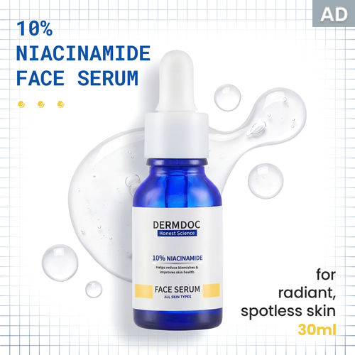DERMDOC by Purplle 10% Niacinamide Face Serum (30 ml) | Skin Brightening | Niacinamide Face Serum | Niacinamide for Oily Skin
