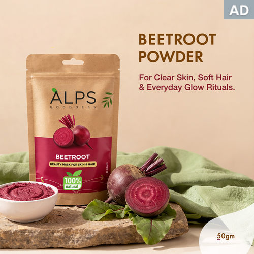 Alps Goodness Powder - Beetroot (50 gm) | 100% Natural Powder | No Chemicals, No Preservatives, No Pesticides | Hair Mask or Face Mask | Nourishes hair follicles | Face Pack for brightening skin | Hair Spa