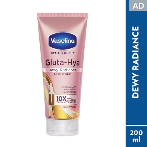 Vaseline Gluta-Hya Dewy Radiance Lotion | For Brighter Skin. Glutathione Infused Moisturizer, 200 ml