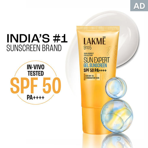 Lakme Sunscreen Gel SPF 50 PA+++Niacinamide, Water-Light, For Normal to Oily Skin,No White Cast 50 gm