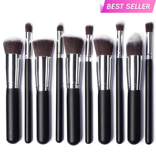 Ronzille Professional Premium Makeup brush Set of 10 Black