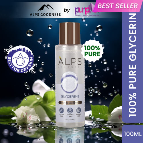Alps Goodness 100% Pure Glycerine (100ml) | Super Hydrating - Best For Dry Skin | Silicon-Free, Paraben Free | Vegan | For Both Hair & Skin