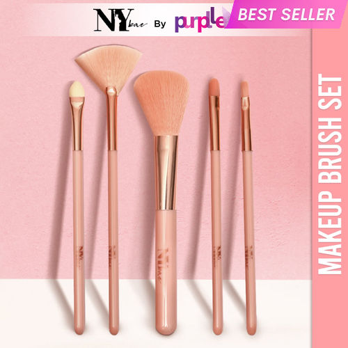 NY Bae Pro Makeup Brush Set | Blending Brush | Flat Brush | Powder Brush | Blush Brush | Highlighter Brush | Fan Brush | Lip Brush | Soft Bristles